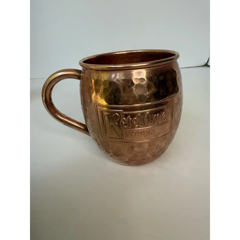 Lot Of 3 Moscow Mule Copper Mug Ketel One Vodka Stoli S IV Makers Mark Hammered‎